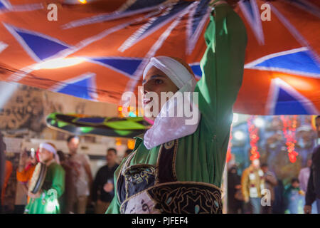 Ägyptische tanoura Tänzer, Kairo, Ägypten Stockfoto