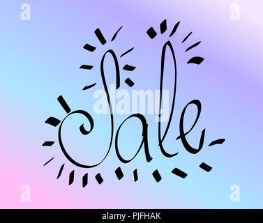 Handgezeichneten Schriftzug. Frühling Verkauf isoliert. Vector Illustration. Beschriftung design Hintergrund. Stockfoto