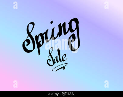 Handgezeichneten Schriftzug. Frühling Verkauf isoliert. Vector Illustration. Beschriftung design Hintergrund. Stockfoto