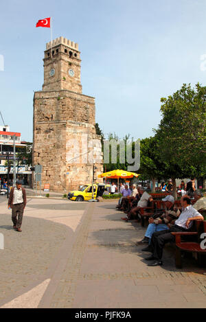 Die Türkei, in der Provinz von Antalya, Antalya Stadt, Clock Tower Stockfoto