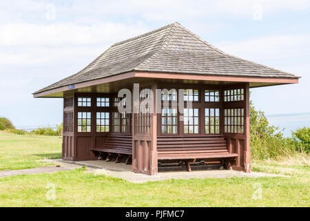 Vier Seiten Unterkunft mit Meerblick in Frinton, Essex, UK, England Stockfoto