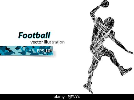 Silhouette einer Fußball-Spieler. Hintergrund und Text auf einem separaten Layer, Farbe kann mit einem Klick geändert werden. Rugby. American Football Stock Vektor
