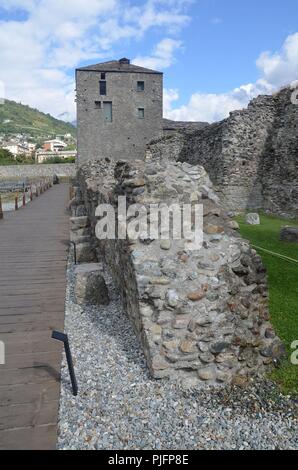 Aosta, Hauptstadt der autonomen Provinz Aosta, Italien: Das römische Theater Stockfoto