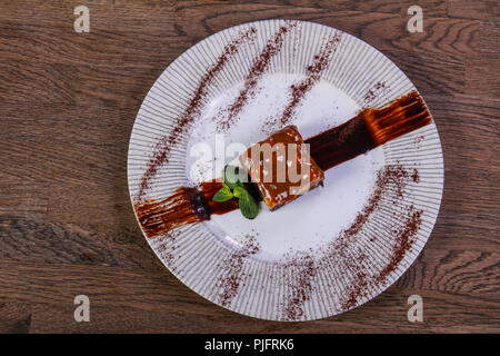 Caramel Brownie Kuchen Karamell Stockfoto
