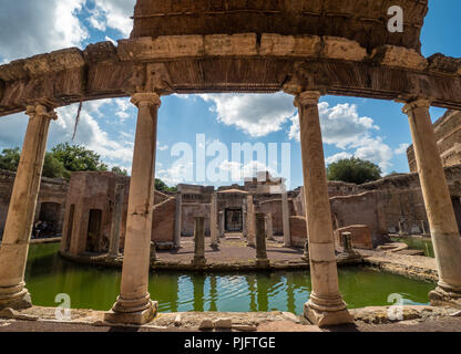 Tivoli, Italien - Die berühmten archäologischen Park von Tivoli, in der Provinz von Rom, mit den Ruinen einer Stadt des Römischen Reiches namens Villa Adriana Stockfoto