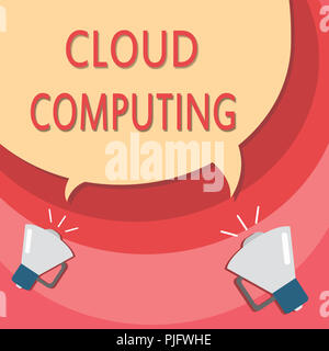 Handschrift Text schreiben Cloud Computing. Konzept Bedeutung verwenden ein Netzwerk von Remote Servern im Internet. Stockfoto