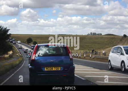 Salisbury Wiltshire England A 303 Autos Stonehenge Stockfoto