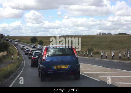 Salisbury Wiltshire England A 303 Autos Stonehenge Stockfoto