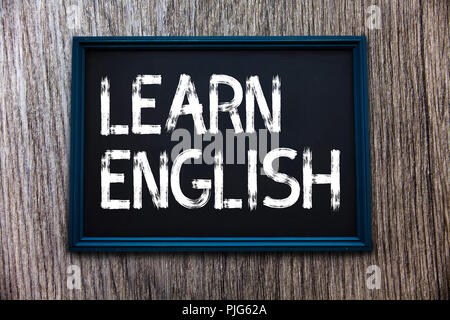 Handschrift text Englisch lernen. Begriff Sinne universelle Sprache einfache Kommunikation und Verstehen. Stockfoto