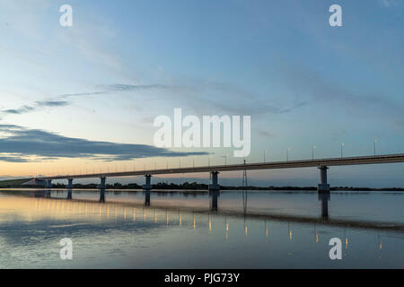 Russland Brücke auf dem großen Ussuri Insel in der Nähe von Chabarowsk, Russland Stockfoto