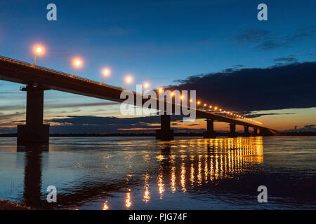 Russland Brücke auf dem großen Ussuri Insel in der Nähe von Chabarowsk, Russland Stockfoto