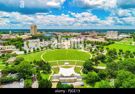 Drone Antenne von Spartanburg South Carolina SC Skyline Stockfoto