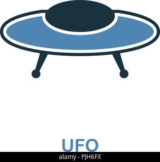 Ufo Symbol in 2 Farben Design. Pixel Perfect einfache Piktogramm ufo-Symbol vom Weltraum aus Sammlung. UI. Web Design, Anwendungen, Software, drucken. Stock Vektor