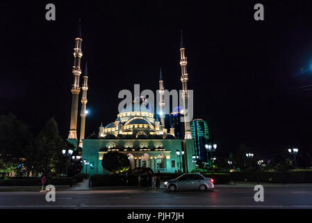 Grosny, Russland - Juli 9, 2017: akhmad Kadyrow Moschee in Grosny, Tschetschenien, Russland Stockfoto