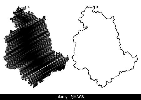 Umbria (Autonome Region Italiens) Karte Vektor-illustration, kritzeln Skizze Umbrien Karte Stock Vektor