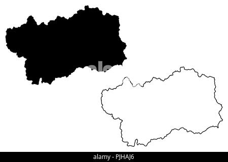 Aostatal (Autonome Region Italiens) Karte Vektor-illustration, kritzeln Skizze Aosta Valley Karte Stock Vektor