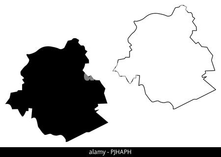 Brüssel (Gemeinschaft und Region von Belgien, Königreich Belgien) Karte Vektor-illustration, kritzeln Skizze Karte der Region Brüssel-Hauptstadt Stock Vektor