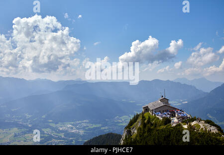 Kehlsteinhaus, Deutschlands Eagle Nest über dem Obersalzberg Stockfoto