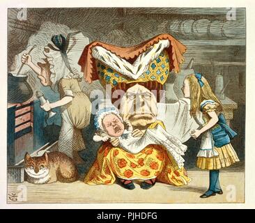 Vintage John tenniel Alice im Wunderland illusstrator original Artwork Stockfoto