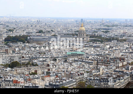 Les Invalides, Blick vom Eiffelturm, Paris Im Herbst, Paris, Frankreich, 03. September 2018, Foto von Richard Goldschmidt Stockfoto