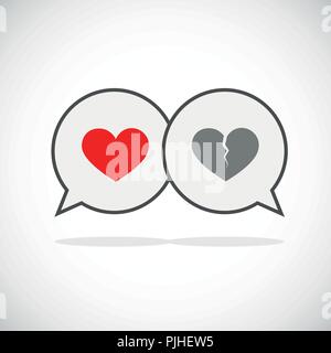 Kommunikation Liebe und Trennung speach Blasensymbol Vektor-illustration EPS 10. Stock Vektor