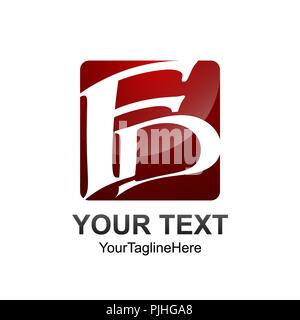 Platz Schreiben FD erste Alphabet Logo Design Template element Stock Vektor