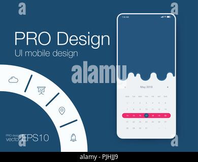 Wetter UI. Material Design. Vektor illustration Stock Vektor