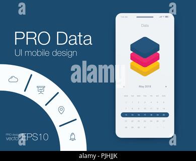 Wetter UI. Material Design. Vektor illustration Stock Vektor