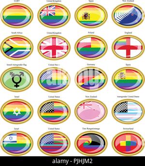 Reihe von Icons. LGBT (Gay) Fahnen. Stock Vektor
