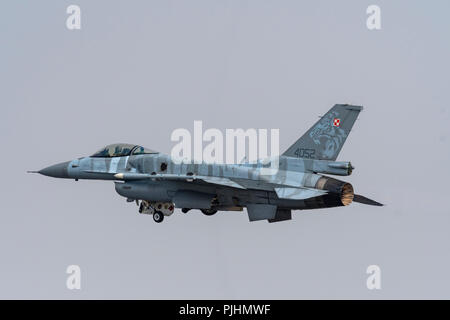 Polnische Luftwaffe General Dynamics F-16C Fighting Falcon, Seriennummer 4052 Stockfoto