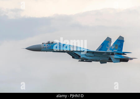 Ukrainische Su-27 Flanker, RIAT 2018, RAF Fairford, England Stockfoto