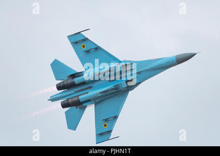 Ukrainische Su-27 Flanker, RIAT 2018, RAF Fairford, England Stockfoto