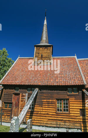 Rodven Stabkirche, Norwegen. Stockfoto