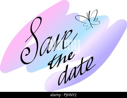Handgezeichneten Schriftzug. Datum speichern isoliert. Vector Illustration. Beschriftung design Hintergrund. Stock Vektor
