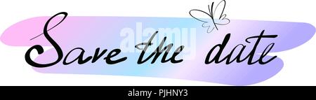 Handgezeichneten Schriftzug. Datum speichern isoliert. Vector Illustration. Beschriftung design Hintergrund. Stock Vektor