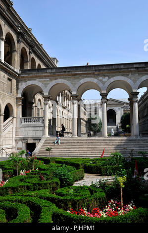 Frankreich, die Stadt Paris, Ile de la Cite, Garten innen Hotel-Dieu Krankenhaus, Innenhof. Stockfoto