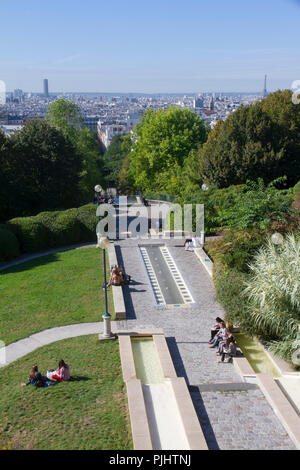 Frankreich, Paris, 20. Arrondissement, Paris Panorama über Belleville Parc Stockfoto