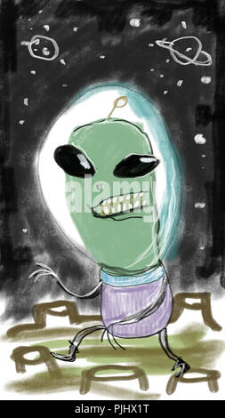 Space Alien Abbildung Stockfoto