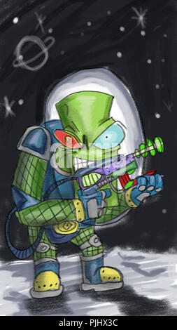 Space Alien Abbildung Stockfoto