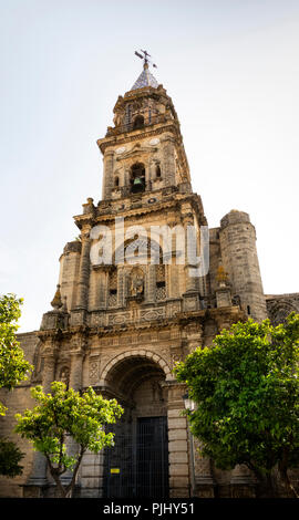 Spanien, Jerez de la Frontera, Plaza de San Miguel, Turm von San Miguel Kirche Stockfoto