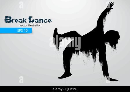 Silhouette einer breakdancer von Partikeln ist. Hintergrund und Text auf einem separaten Layer, Farbe kann mit einem Klick geändert werden. Vector Illustration Stock Vektor