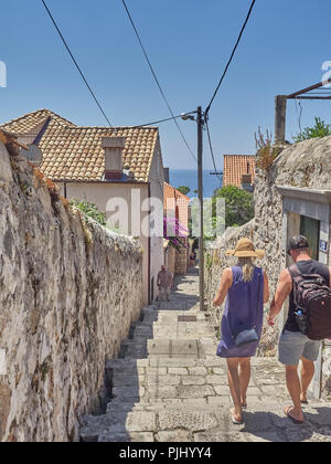 Dubrovnik, Kroatien - Juli 06, 2018: Blick auf die Altstadt von Dubrovnik, Kroatien Stockfoto