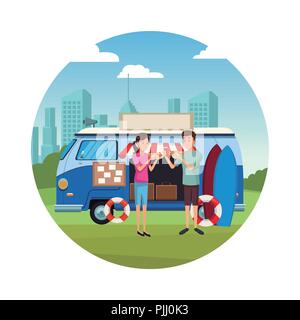 Menschen im City Park Stock Vektor