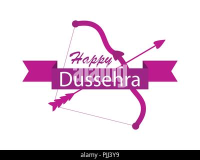 Happy Dussehra. Pfeil und Bogen. Urlaub Symbole des Indischen Urlaub. Vector Illustration Stock Vektor