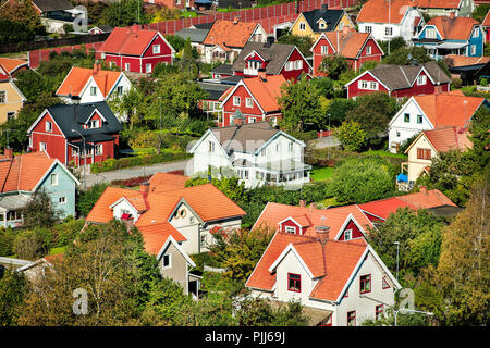 Luftaufnahme von Villen in Schweden Stockfoto