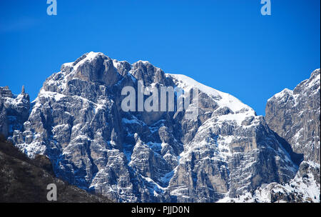 Die fantastische Bergwelt der Schiara Gruppe in den Dolomiten in der Provinz Belluno in Italien Stockfoto