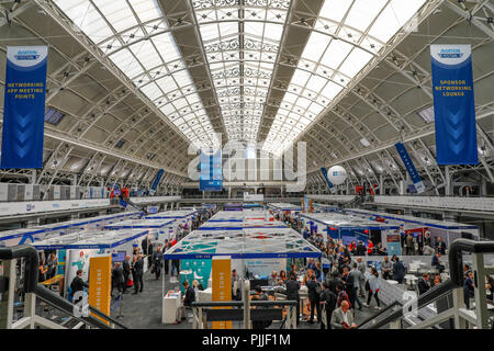 London, Großbritannien. 6. September 2018. Die Luftfahrt Festival in London ist eines der größten Travel Technology Ausstellungen in der ganzen Welt Quelle: Nick Whittle/Alamy leben Nachrichten Stockfoto