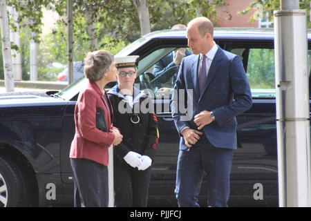 Der Herzog von Cambridge visits Newcastle und Sage Gateshead zu sorgen große Ausstellung des Nordens. Großbritannien, 7. September 2018, David Whinham/Alamy leben Nachrichten Stockfoto