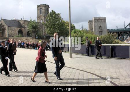 Der Herzog von Cambridge visits Newcastle und Sage Gateshead zu sorgen große Ausstellung des Nordens. Großbritannien, 7. September 2018, David Whinham/Alamy leben Nachrichten Stockfoto