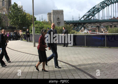 Der Herzog von Cambridge visits Newcastle und Sage Gateshead zu sorgen große Ausstellung des Nordens. Großbritannien, 7. September 2018, David Whinham/Alamy leben Nachrichten Stockfoto